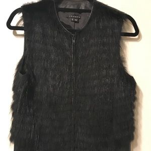 Theory fur/leather vest
